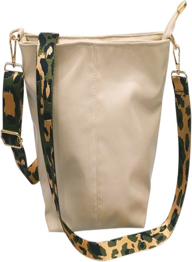 Poorak Beige Sling Bag with Detachable Green Belt for Girls & Women - Image 1
